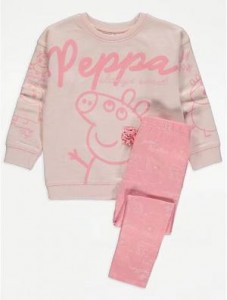ASDA - Peppa Pig 粉色衛衣和打底褲套裝 1-1.5 歲 (平行進口貨)