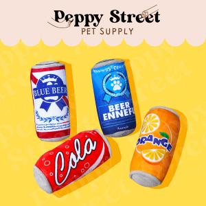 Peppy Street 狗狗寵物用品 發聲玩具 可樂 啤酒 飲品造型 (白色) 打卡道具 耐咬磨牙[M12]