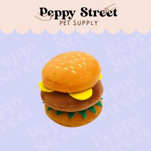Peppy Street 狗狗寵物用品 發聲玩具 漢堡包 造型 打卡道具 耐咬磨牙[M12]