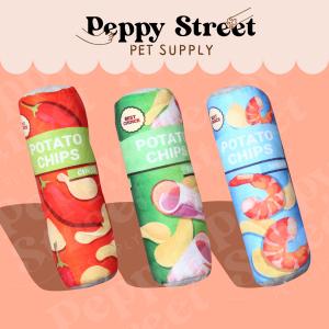Peppy Street 狗狗寵物用品 發聲玩具 薯片 零食 筒造型 (紅色) 打卡道具 耐咬磨牙[M12]