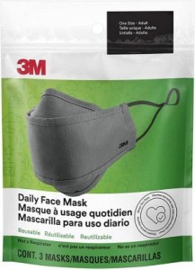 3M - 可水洗立體口罩 3件裝 灰黑色 (可重複使用,可調節耳圈位) [B]