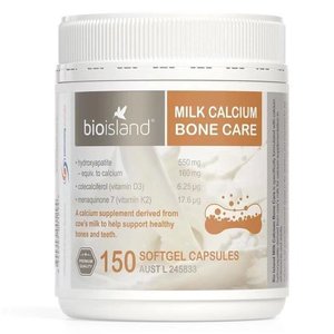 BioIsland - 天然液體牛乳鈣骨健康膠囊 150粒 (平行進口貨)