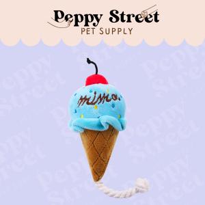 Peppy Street 狗狗寵物用品 發聲玩具 雪糕造型 (藍色) 打卡道具 耐咬磨牙[M12]